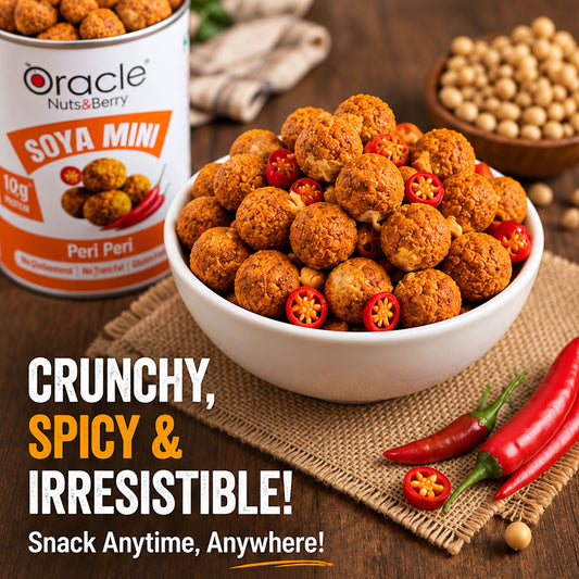 Peri Peri Soya Mini Premium High Protein Spicy Roasted Crunchy Soya Bites (120g)