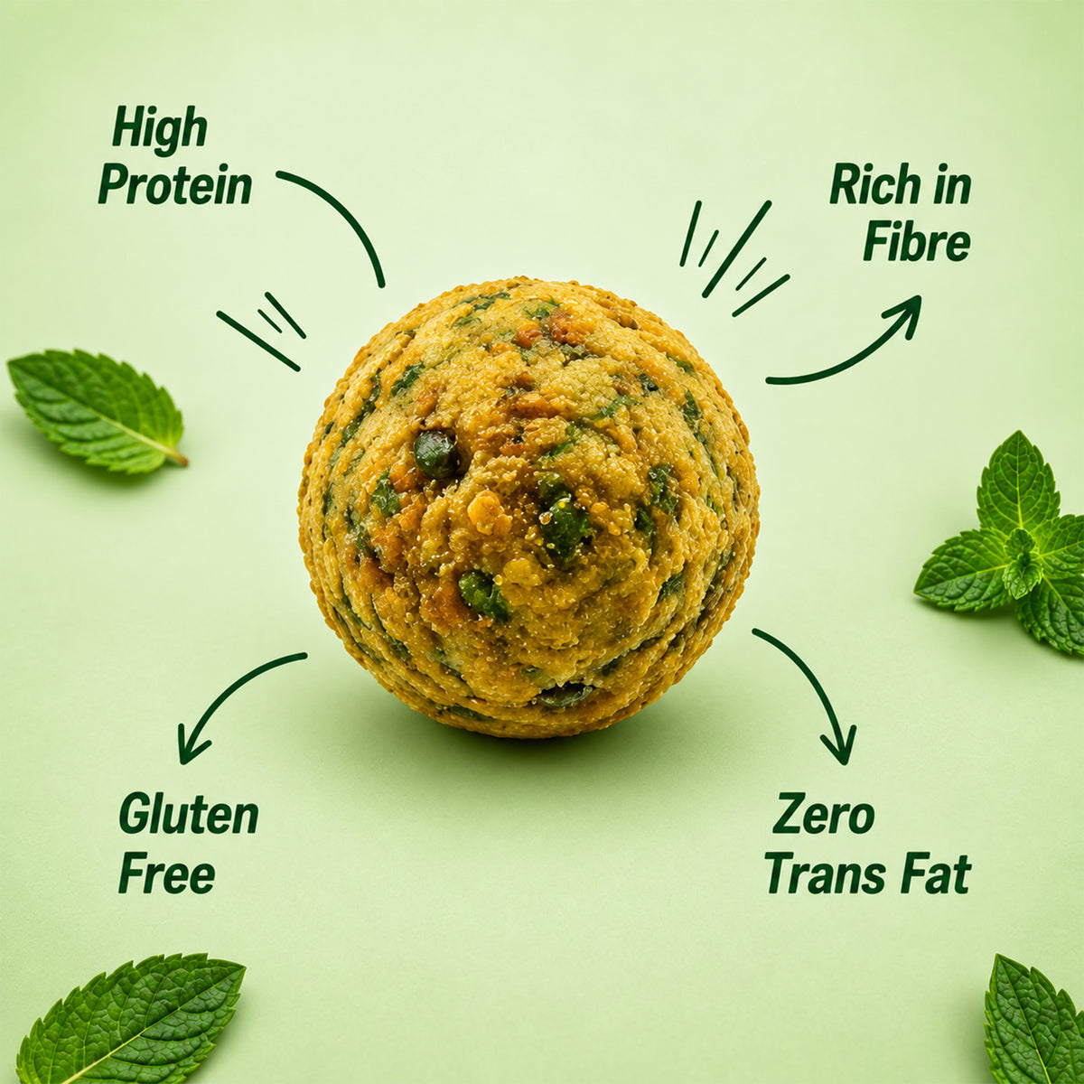 Pudina Soya Mini Premium High Protein Roasted Crunchy Fresh Mint Soya Bites (120g)