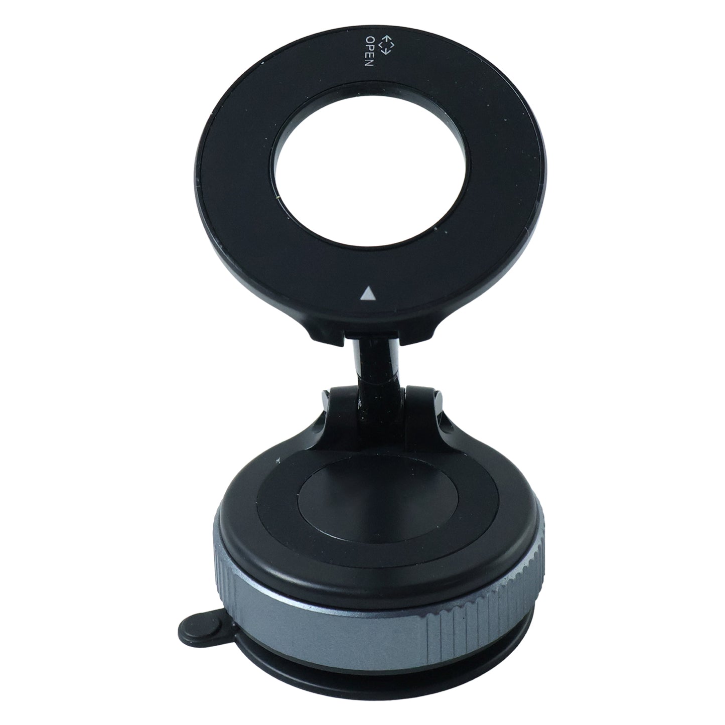 Magnetic phone holder attached to car dashboard