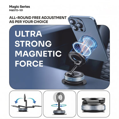 Side view of compact magnetic phone holder