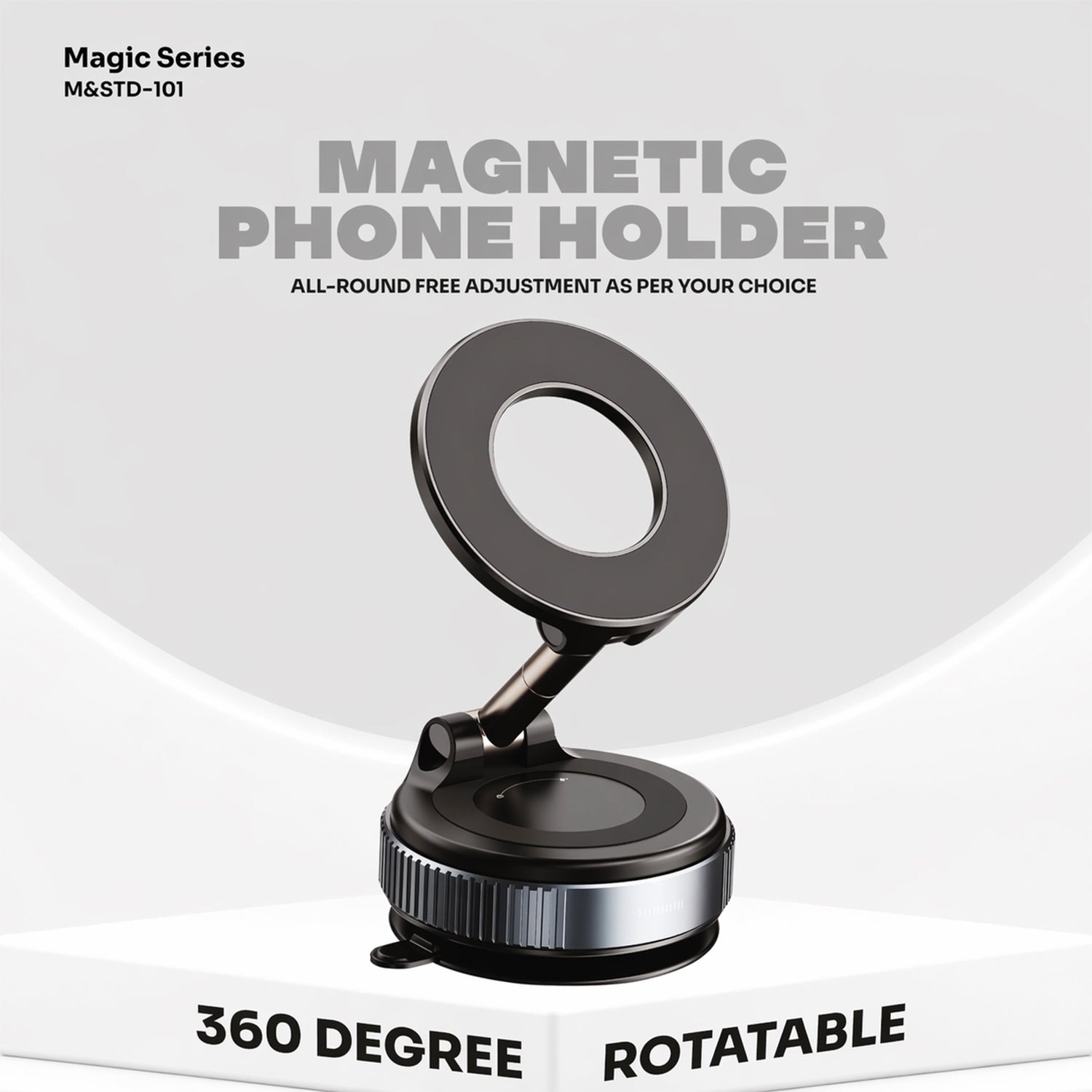 Strong vacuum suction base detail of phone holder