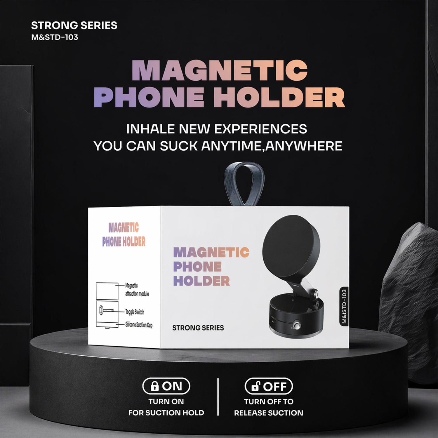 Strong Series Magnetic Phone Holder with Lock System (1 Pc)