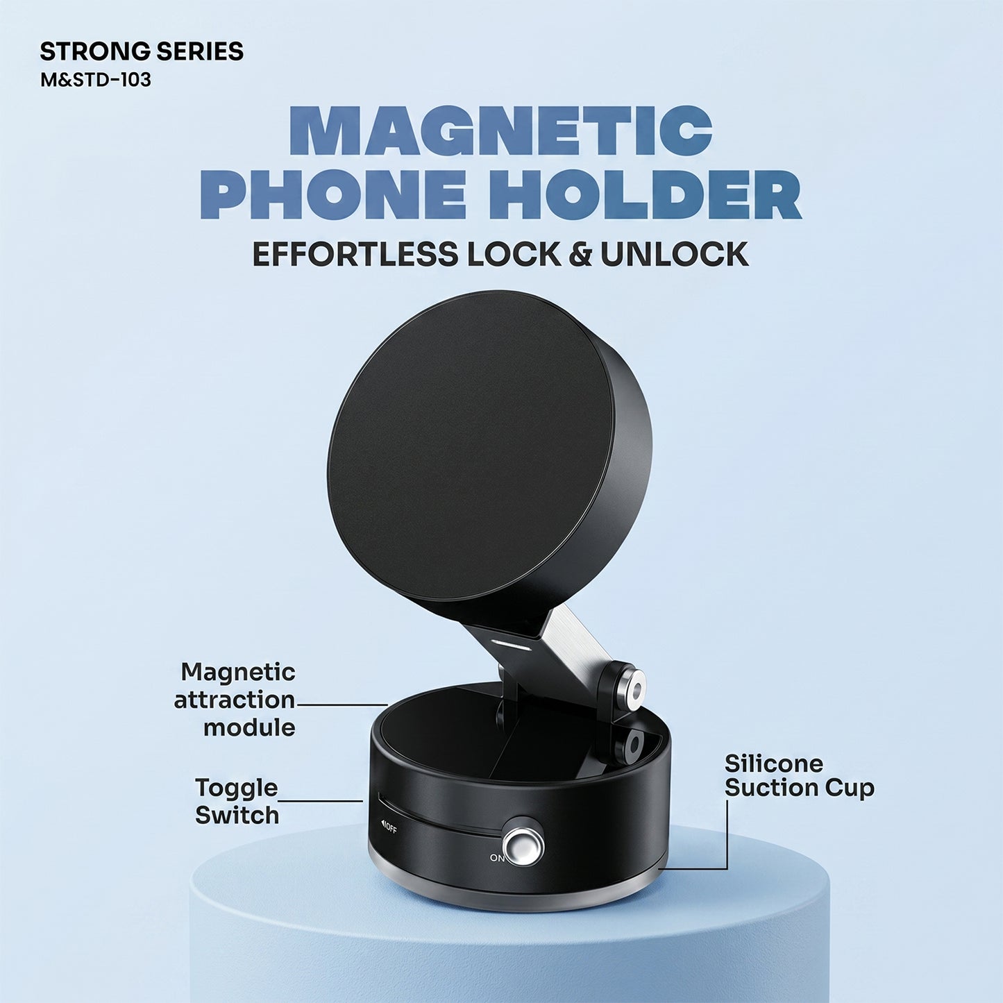 Strong Series Magnetic Phone Holder with Lock System (1 Pc)