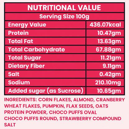 Strawberry Muesli Premium Fruity Crunchy Wholesome Rich Breakfast Cereal Bowl (400g)