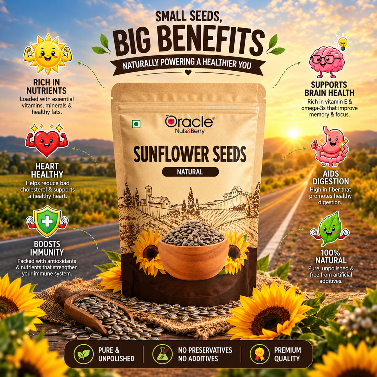 Sunflower Seeds Premium Nutritious Delicious Raw and Natural Edible Seeds (250g)
