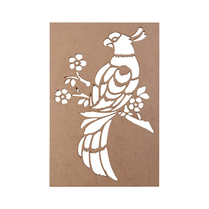 Portable MDF Rangoli Stencil Decorative Bird Design | Reusable Floor Rangoli