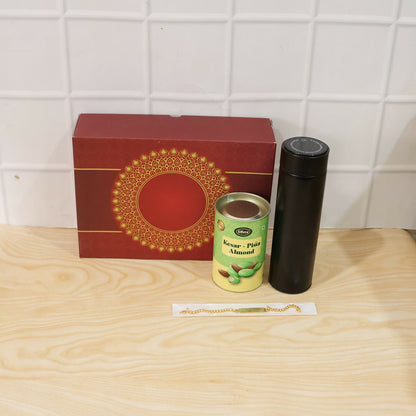 Complete rakhi gift set with chocolate and bottle