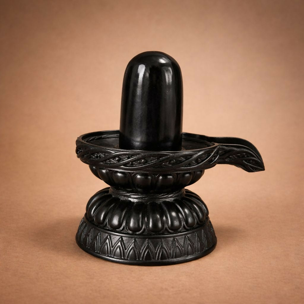 Shivling Shiva Lingam Idol with Om Symbol for Temple & Home Decor