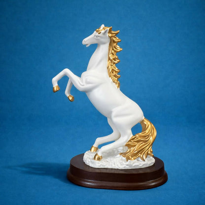 White Elegant Horse Showpiece Statue for Home Decor Tabletop