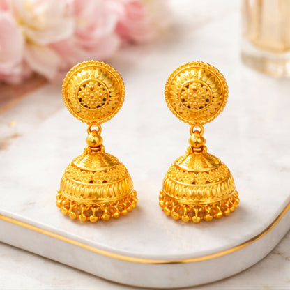 Traditional lightweight jhumka earrings perfect for ethnic occasions