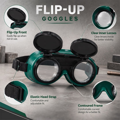 Welding goggles strap detail