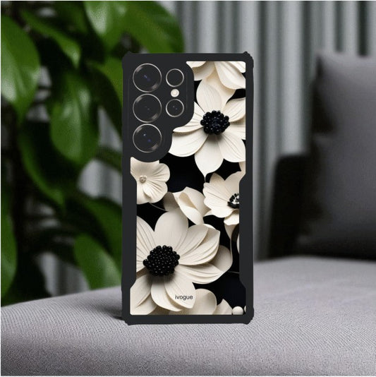 Black & Bloom Mobile Cover For Samsung S25 Ultra