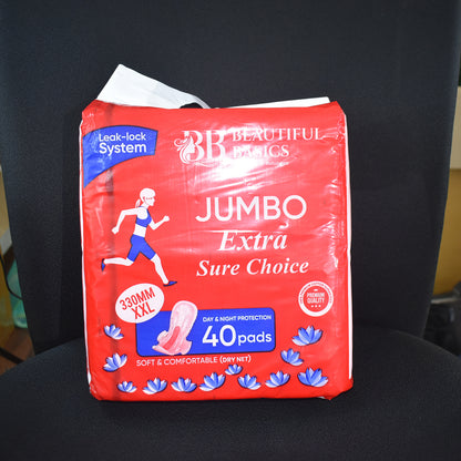 Beautiful Basics Jumbo Extra Sure Choice Sanitary Pads XXL 330mm (40 Pc)