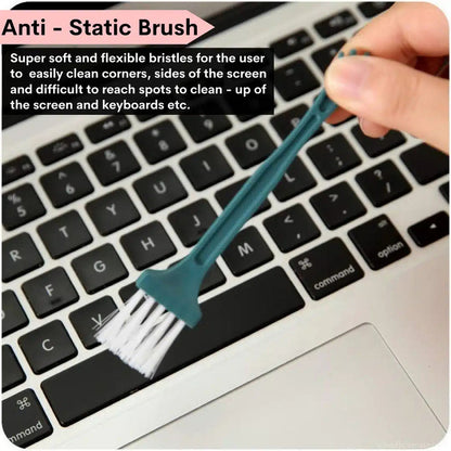 OfficeMate Screen Cleaning Expert 3-in-1 Kit – Screen Cleaner Spray, Microfiber Cloth & Brush for Mobile, Laptop & TV