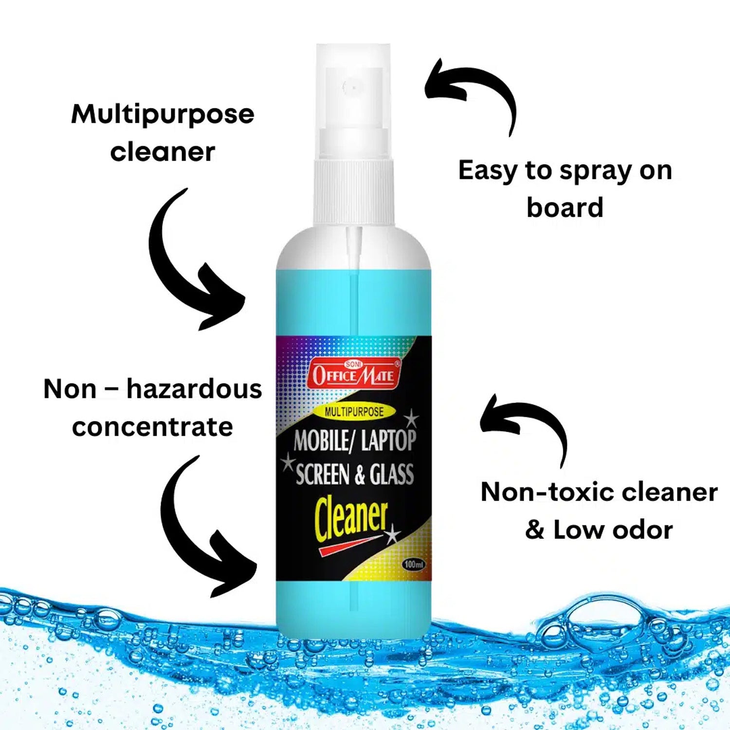 Officemate Screen Cleaning Expert 3-in-1 Kit – Screen Cleaner Spray, Microfiber Cloth & Brush for Mobile, Laptop & TV
