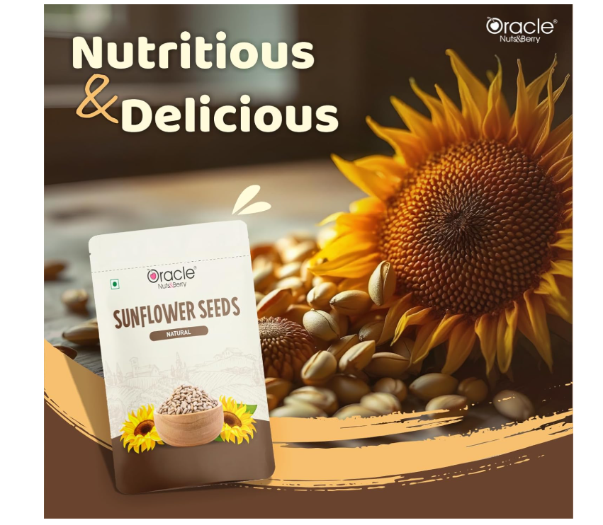 Oracle Natural Premium Sunflower Seeds 250gm – Rich in Vitamin E, Antioxidants & Protein – Healthy Superfood Snack for Energy, Immunity & Skin Care