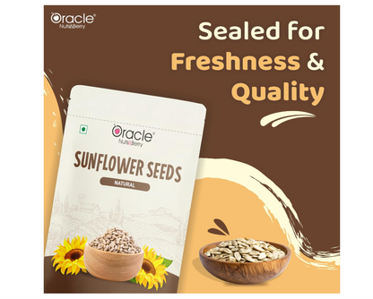 Oracle Natural Premium Sunflower Seeds 250gm – Rich in Vitamin E, Antioxidants & Protein – Healthy Superfood Snack for Energy, Immunity & Skin Care