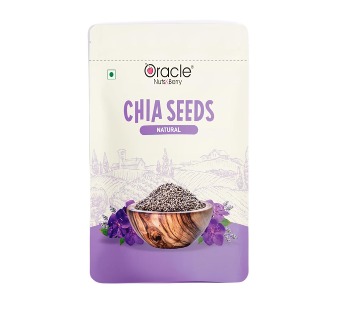 Oracle Natural Premium Chia Seeds 250gm – Rich in Fiber, Protein & Omega-3, Superfood for Weight Management, Smoothies & Healthy Lifestyle