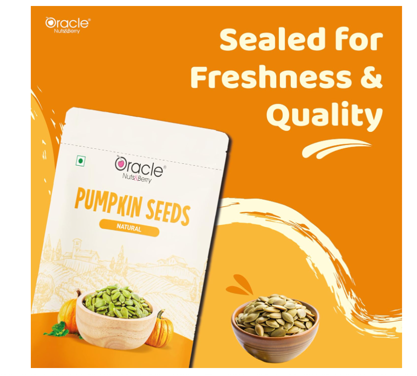 Oracle Natural Premium Pumpkin Seeds 250gm – Rich in Magnesium, Protein & Fiber – Healthy Superfood Snack for Digestion, Energy & Weight Management