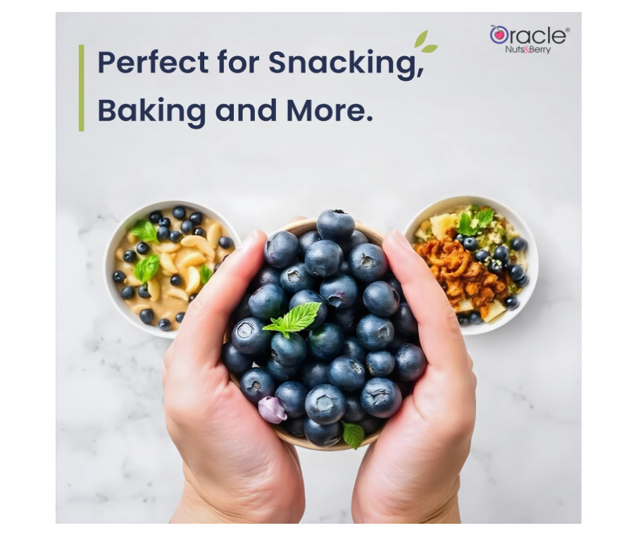Oracle Premium Dried Whole Blueberries 250gm – Rich in Antioxidants, Vitamin C & Fiber – Healthy Superfood Snack for Immunity, Energy & Baking