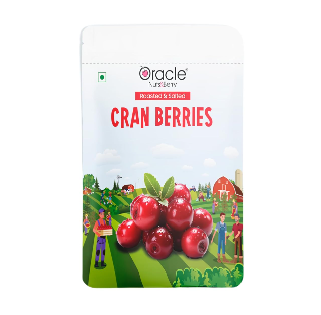 Oracle Premium Roasted & Salted Cranberries 250gm – Naturally Tangy Superfruit Snack Rich in Vitamin C, Fiber & Antioxidants
