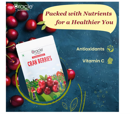 Oracle Premium Roasted & Salted Cranberries 250gm – Naturally Tangy Superfruit Snack Rich in Vitamin C, Fiber & Antioxidants