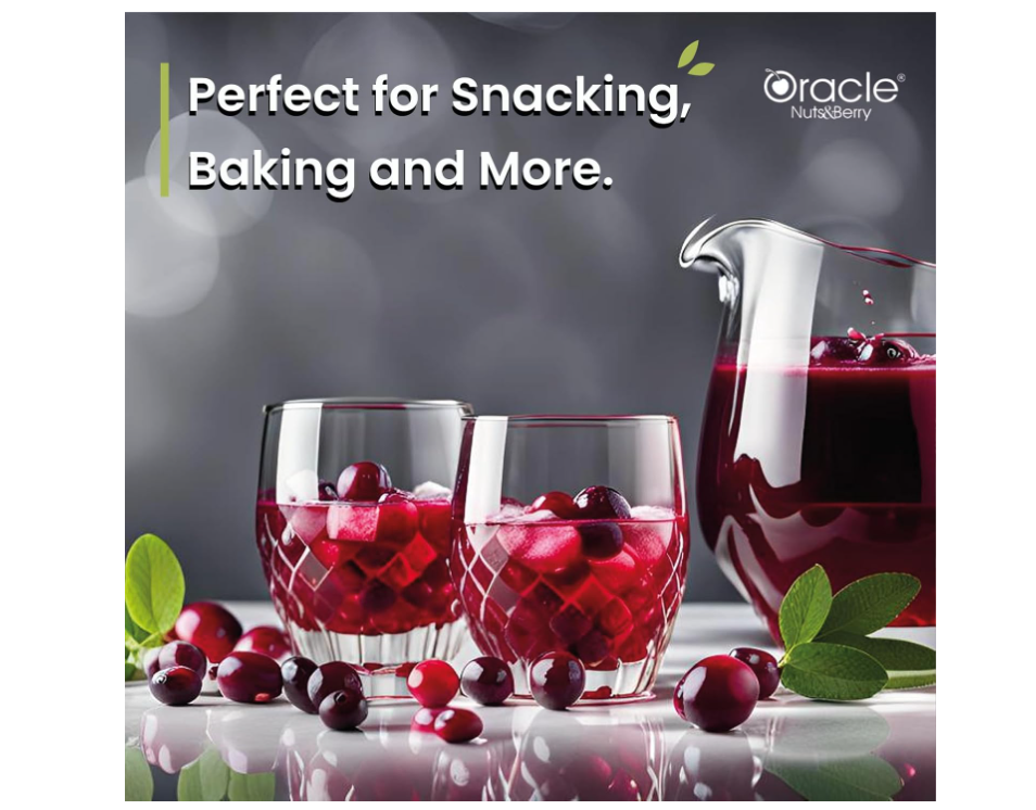 Oracle Premium Roasted & Salted Cranberries 250gm – Naturally Tangy Superfruit Snack Rich in Vitamin C, Fiber & Antioxidants