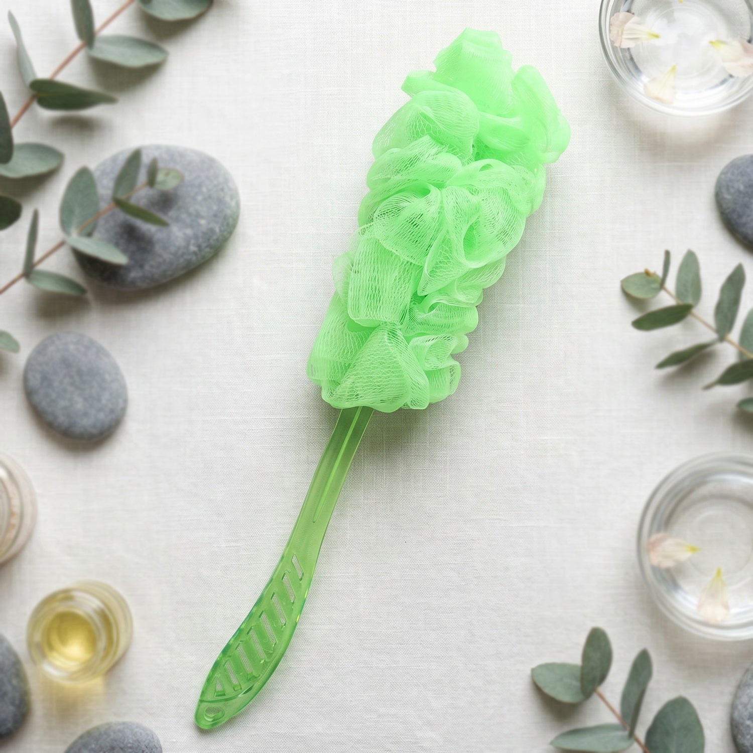 Extra Long Handle Bath Loofah Brush 45 cm Reach Shower Body Scrubber (1 Pc)