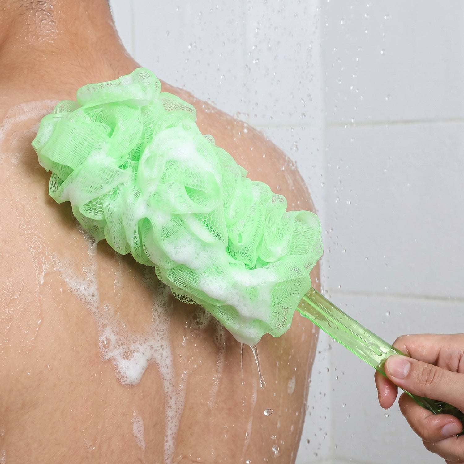 Extra Long Handle Bath Loofah Brush 45 cm Reach Shower Body Scrubber (1 Pc)