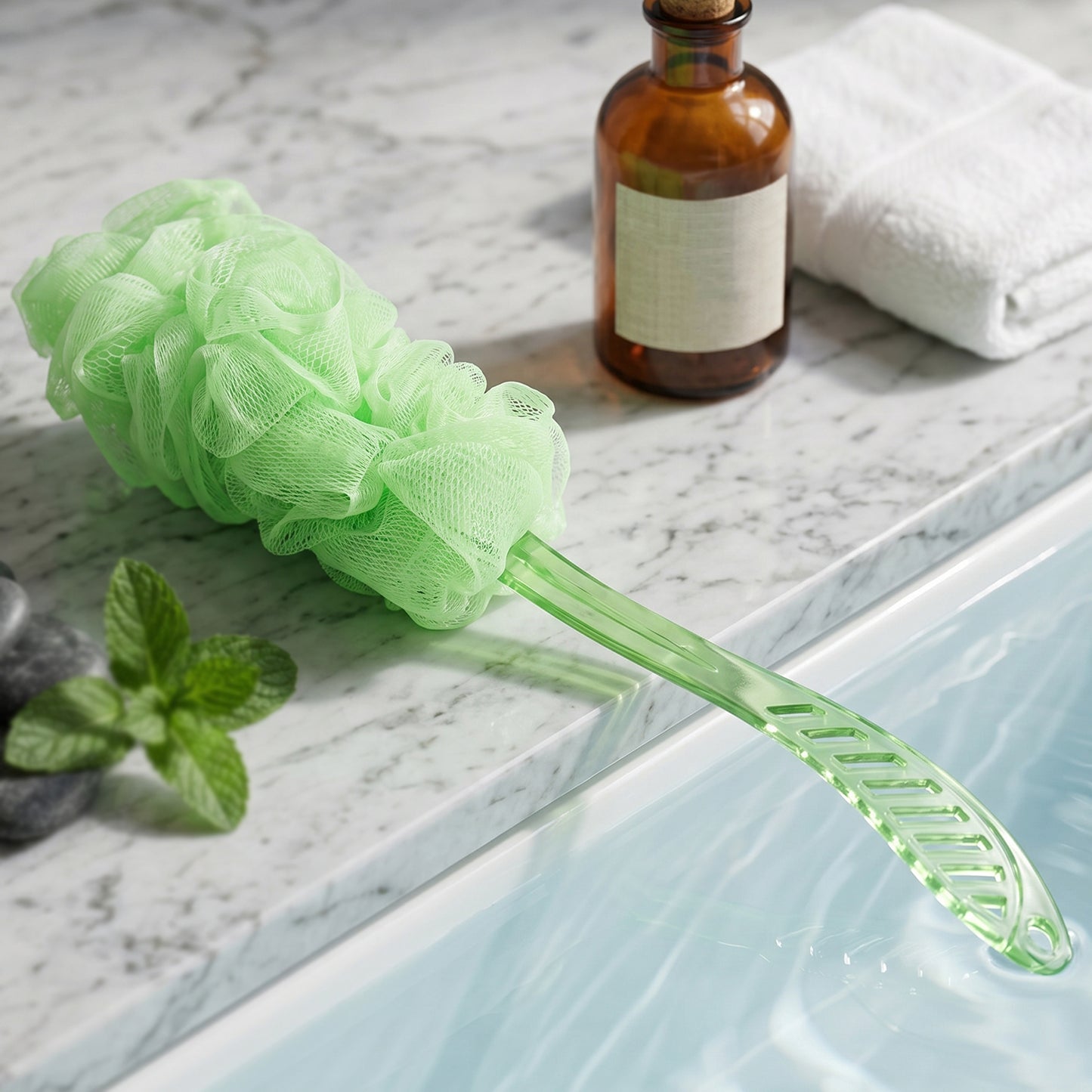 Extra Long Handle Bath Loofah Brush 45 cm Reach Shower Body Scrubber (1 Pc)