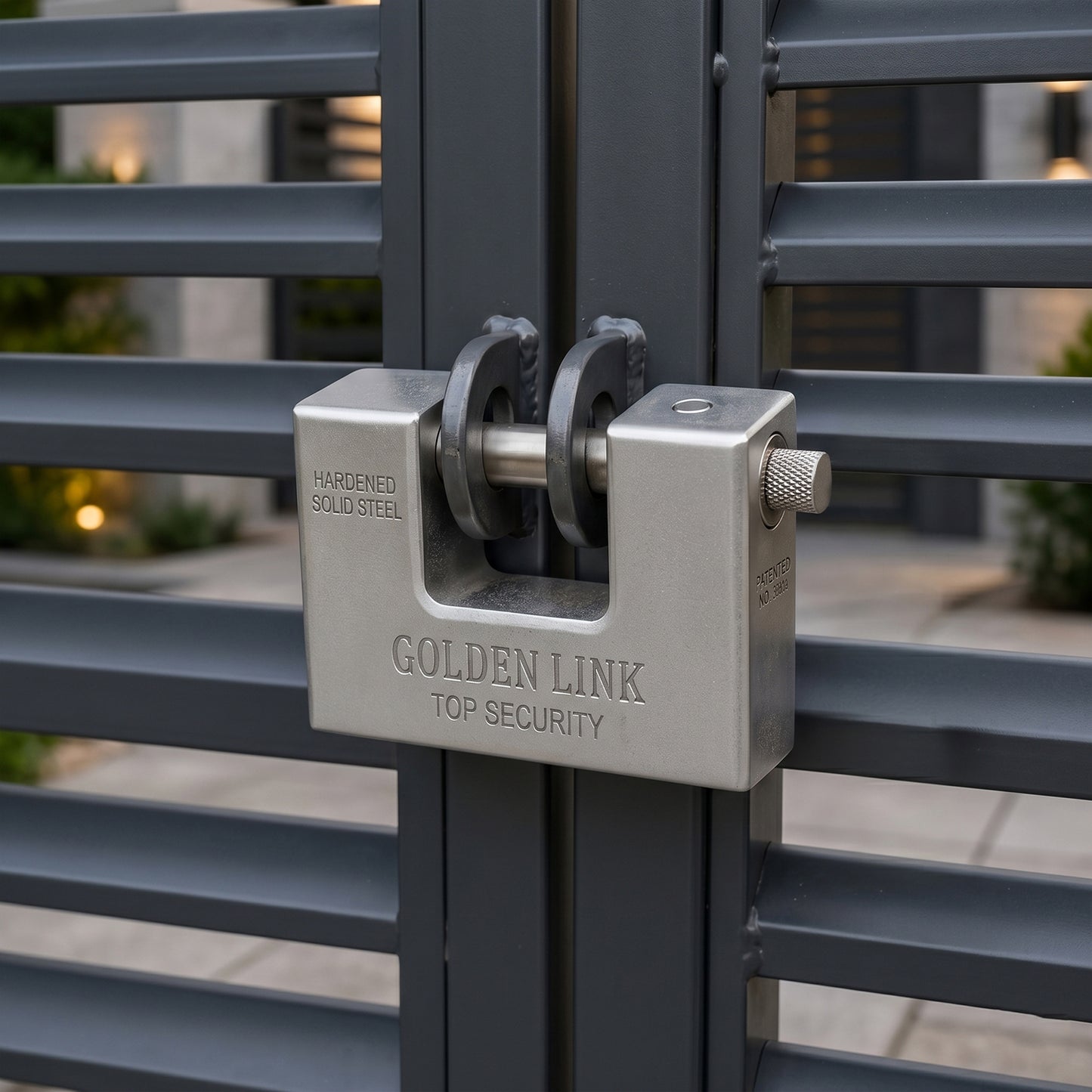 Padlock secured on door latch