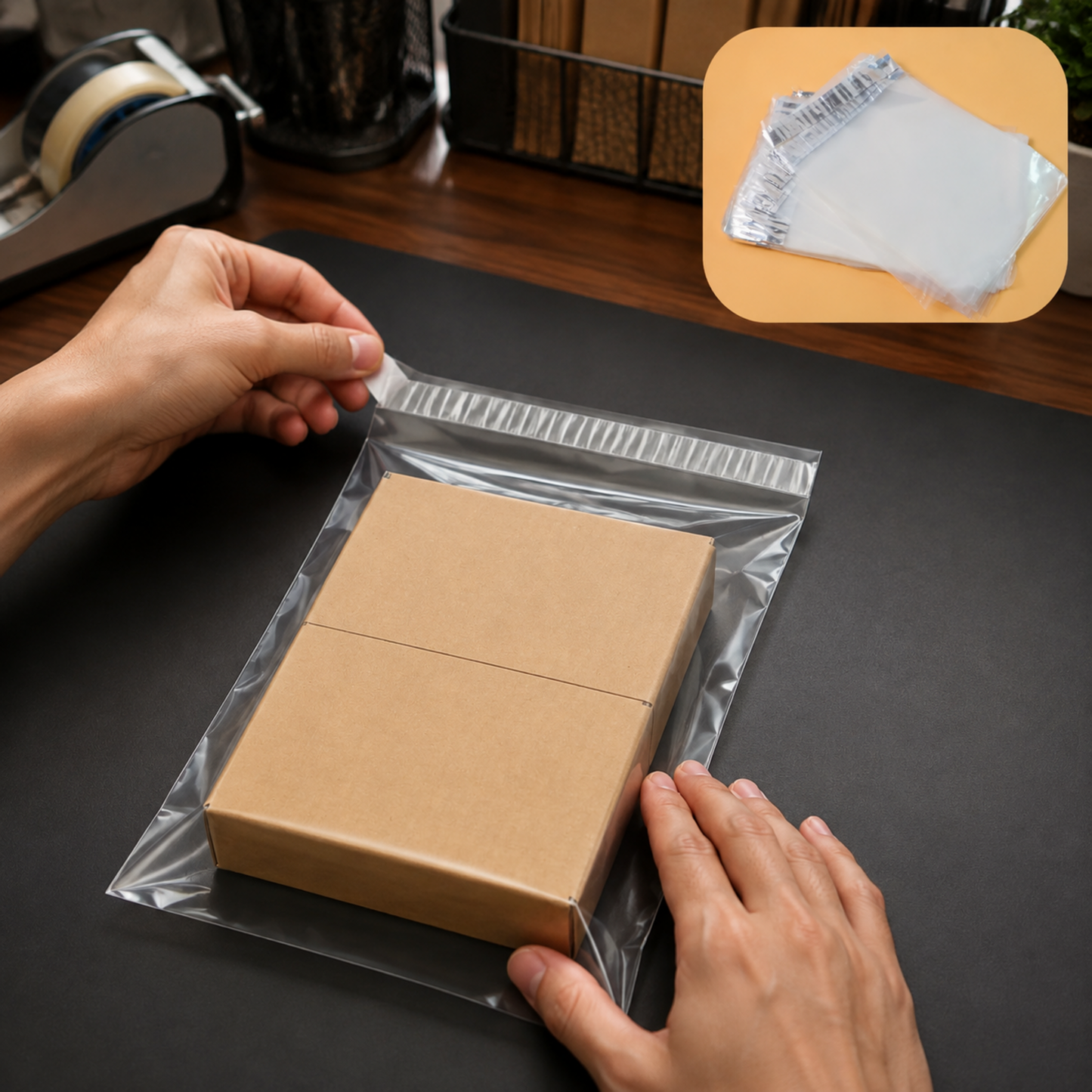 Self-Adhesive Courier Polybags – Tamper-Proof & Waterproof 6.5x8 Inch Pack