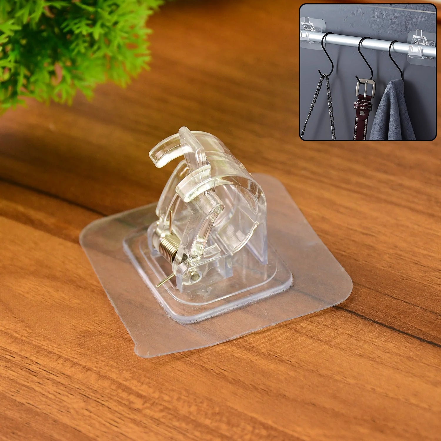 Adhesive Wall Mounted Rod Holder Clip