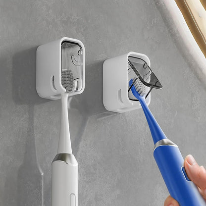 Self Adhesive Dustproof Toothbrush Holder – Space-saving Wall Mount