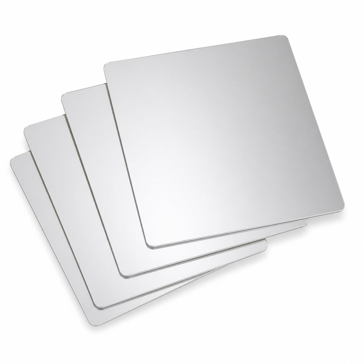 Square Mirror Wall Sticker Tiles 30x30cm Self Adhesive for Home Decor (4 Pc)