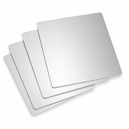 Square Mirror Wall Sticker Tiles 30x30cm Self Adhesive for Home Decor (4 Pc)
