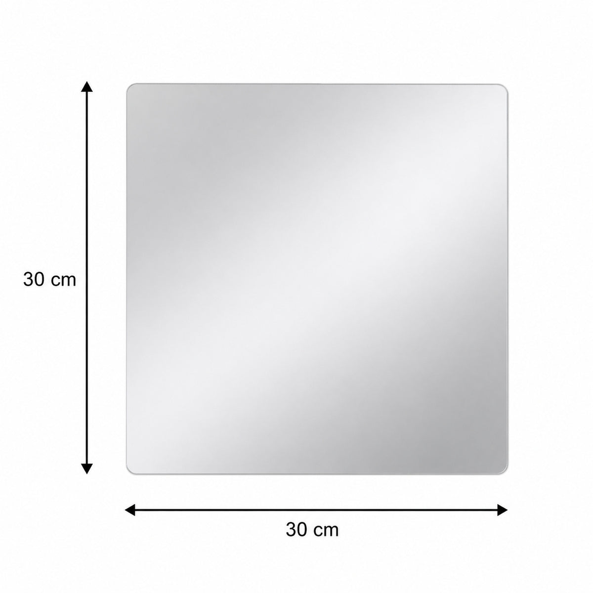 Square Mirror Wall Sticker Tiles 30x30cm Self Adhesive for Home Decor (4 Pc)