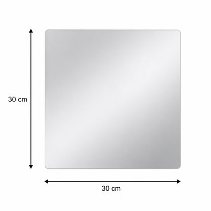 Square Mirror Wall Sticker Tiles 30x30cm Self Adhesive for Home Decor (4 Pc)
