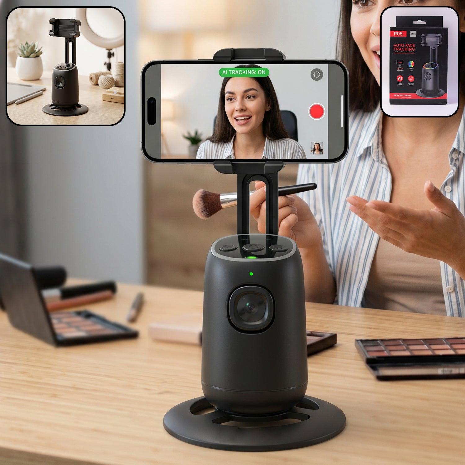 smart ai auto face tracking mobile holder stand