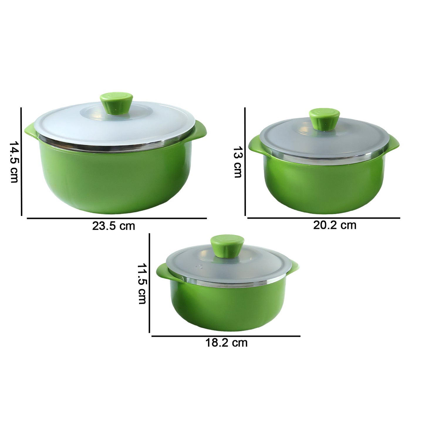Durable kitchen serving bowls with lids