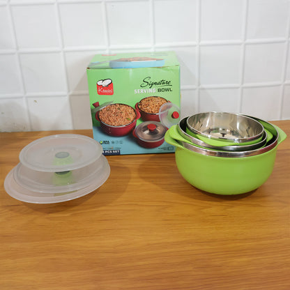 Serving bowl set for food prep and storage