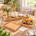 Wooden Finish Multipurpose Serving Tray Set – Stylish & Durable