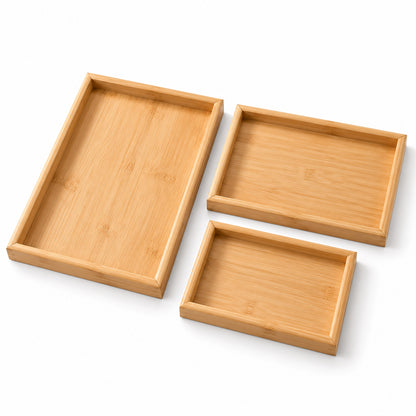 Wooden Finish Multipurpose Serving Tray Set – Stylish & Durable