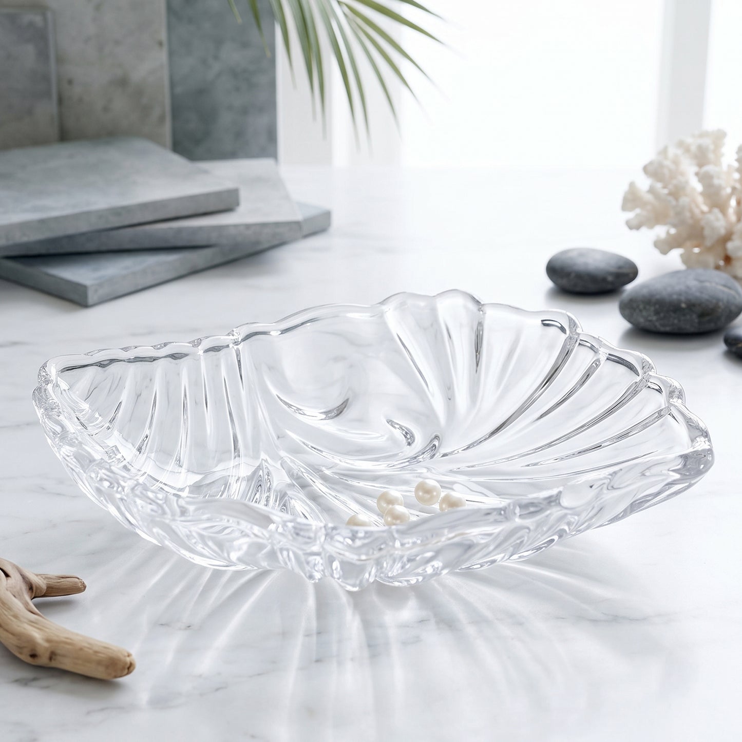 Crystal Glass Turtle with Plate Tray Set for Vastu and Home Decor (2 Pc Set)