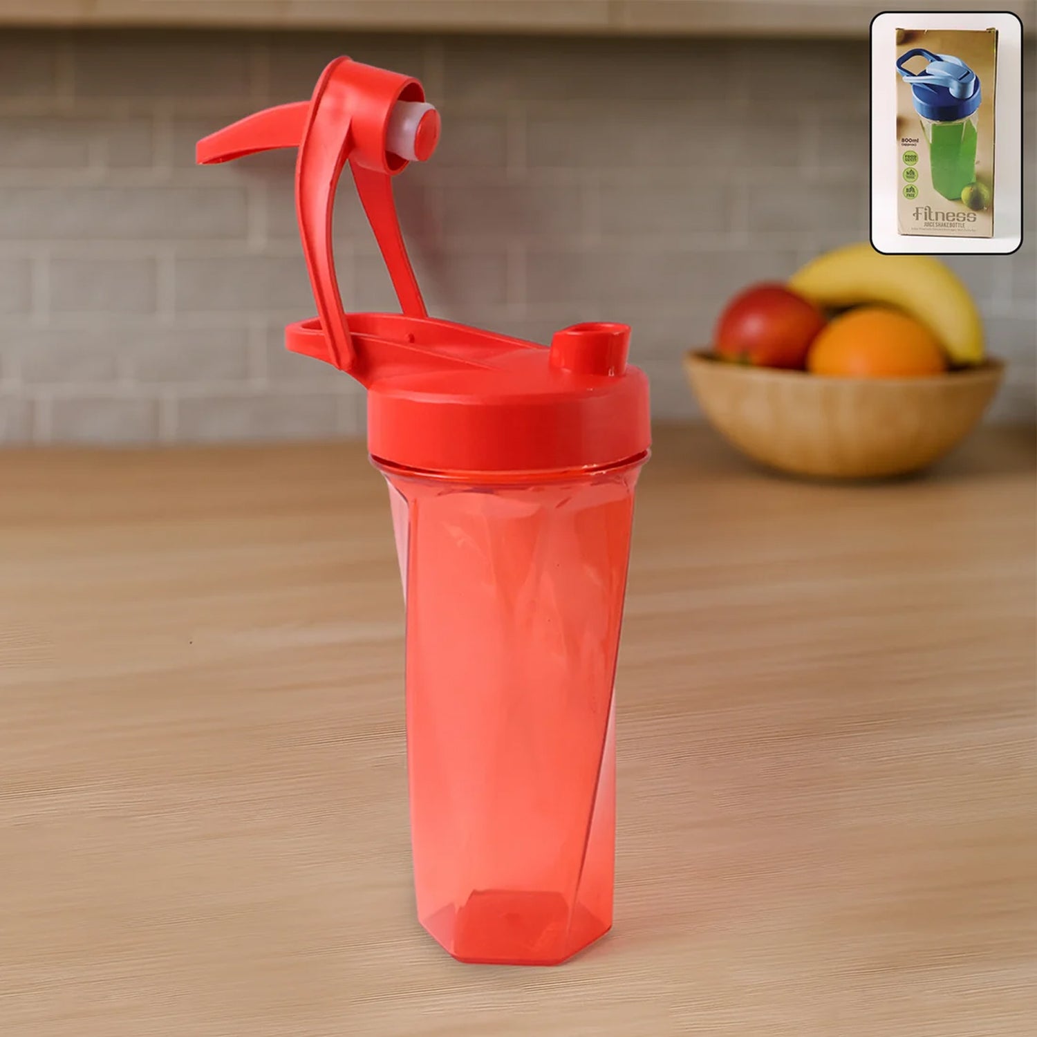 Fitness Shaker Bottle – Manual Stirring with Hand Crank, 800 ML