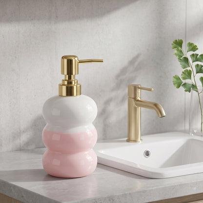 Glass Liquid Soap Dispenser Bottle with Gold Pump Refillable (1 Pc)