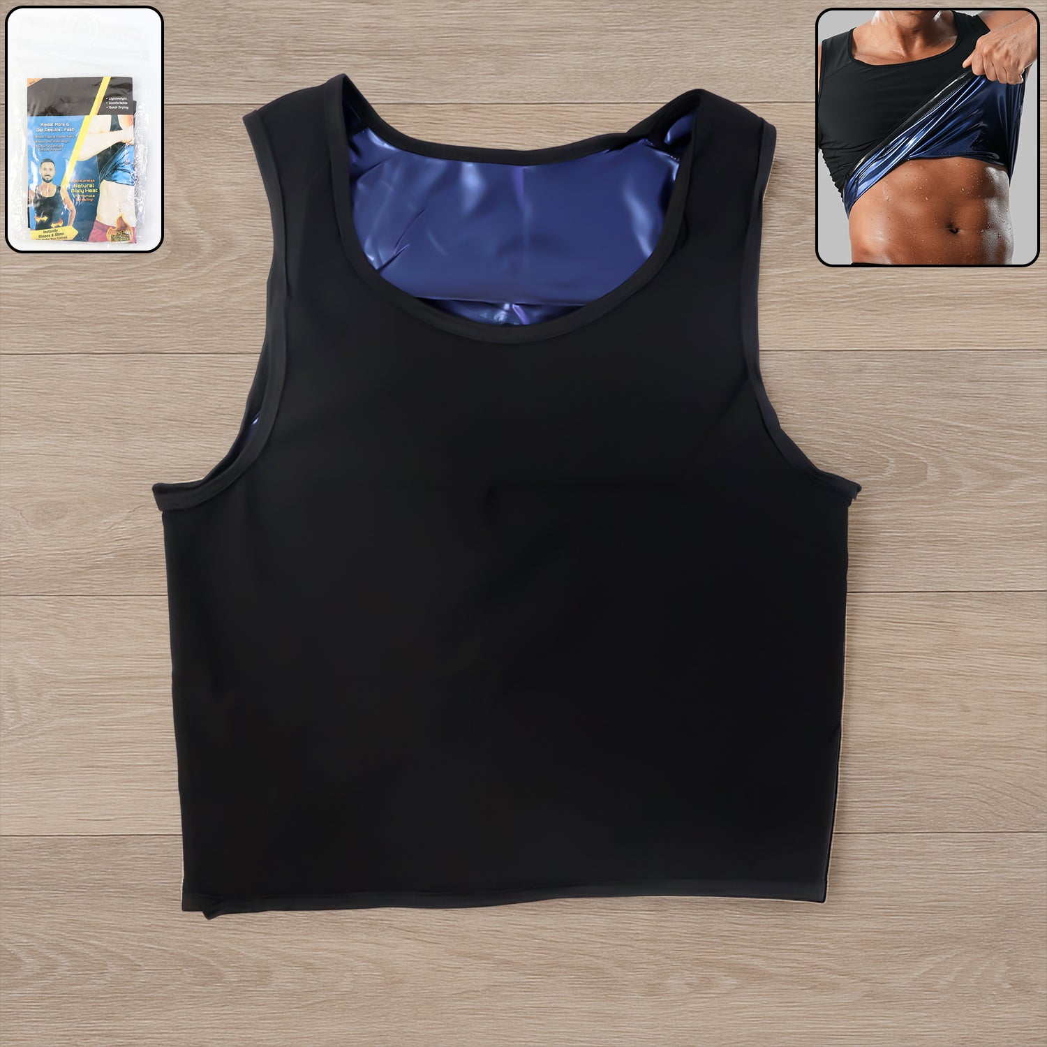 Men’s Slim Fit Sweat Shaper Tank Top (S/M, 1 Pc)