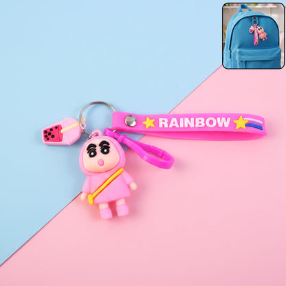 Cute Cartoon Character Rainbow Strap Keychain (1 Pc)