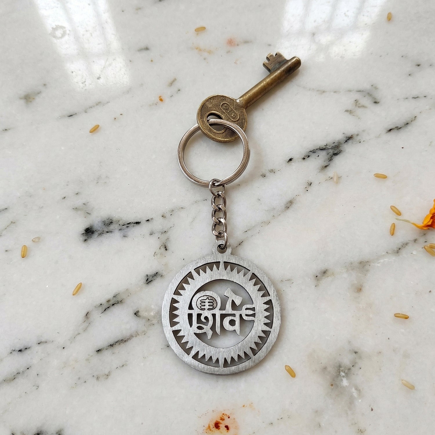 Premium Metal Round Shiv Keychain 1 Pc
