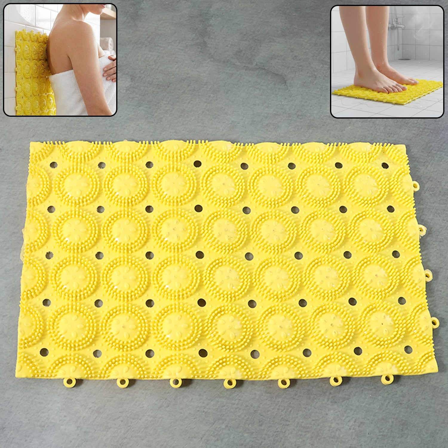 Multipurpose Anti-Slip Bathroom Massage Mat with Suction Cups (33 × 21 cm)